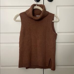 J.Crew Brown Sleeveless Turtleneck Sweater